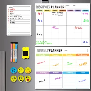12*16 Inches Waterproof Dry Erasable PVC Magnetic Whiteboard Sticker Fridge Magnet Calendar Monthly Planner