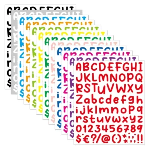 12-Color Self-Adhesive Vinyl Letter and Number Stickers for Mailboxes, Alphabet Scrapbooking Kit
