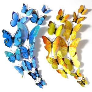 12 Pcs/set 3D butterfly DIY Wall Sticker Stickers for Decal Children’s Room Layout Scene Props Wall