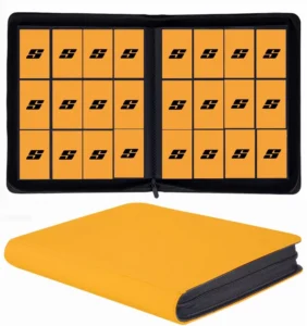12-Pocket 720-Card PU Zipper Trading Card Binder Side-Loading