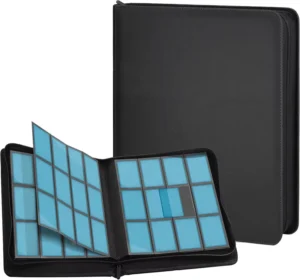 12-Pocket PU Leather and Velvet Card Binder 480+ Card Zip Binder