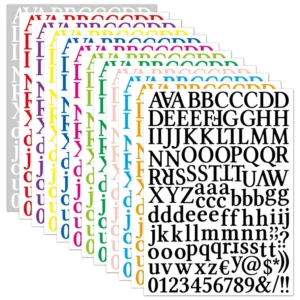 12 Sheets Self-Adhesive Vinyl Waterproof Letter and Number Sticker Kit for Mailbox Signs Kiss Cut Number Sticker Sheets