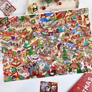 12 Sheets per Pack Christmas 3D Decorative Stickers with Miniature Scenes