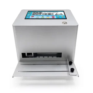 12.7mm Desktop Inkjet Printer for Static Expiry Date and Logo Label Printing on Small Curved Plastic Bottles, Boxes, and Tubes