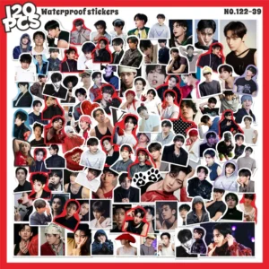 120-Piece Set Kpop Taehyung Jungkook Jimin Suga Fashion Self-Adhesive Stickers J-Hope Jin RM Waterproof Decals Phone Cup Decor Gift