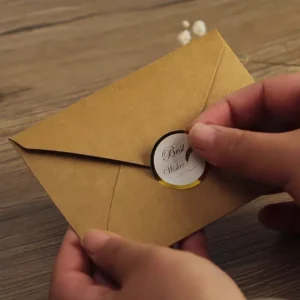 120g Kraft Paper Envelope, 22*11cm, with Custom Logo for Gift Packaging