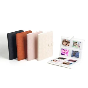 128-Photo 3-Inch Retro PU Relief-Cover Photo and Bank Card Album