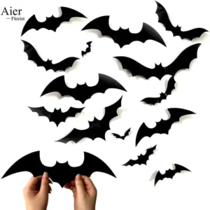 12pcs Bag Butterfly Halloween Wall Stickers Eco Friendly PVC Bat Sticker DIY for Home Decor Party