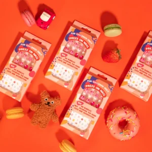 12pcs Kids’ Cartoon Press-On Nails, Colorful Full-Cover Short Nail Tips Kit