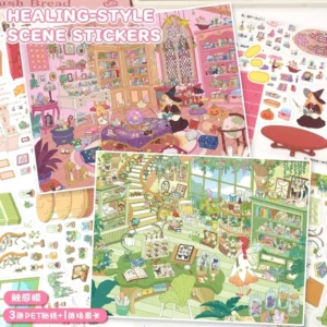 1480 Large Landscape Cartoon 3D Miniature Scene Stickers PET