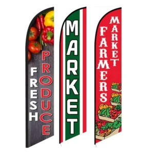 15 Feet Outdoor Feather Teardrop Banner Flag Kit with Ground Spike, Start Finish Check