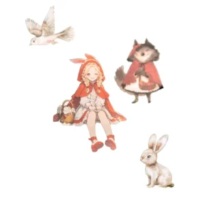 15 Pieces Pack Fairy Tale Adventure Book Series Fairy Tale Themed No White Edge Hard Card Stickers