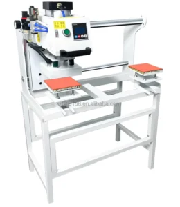 15 x 15cm Pneumatic Semi-Automatic Flatbed Heat Press for Garment Labels