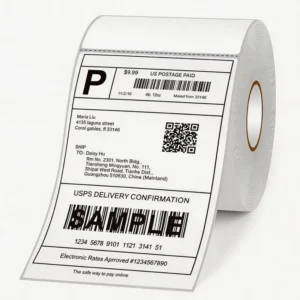 150mm*100mm Self-Adhesive Waterproof BOPP Heat-Sensitive Barcode Thermal Labels Eco-Friendly Food-Grade Packaging