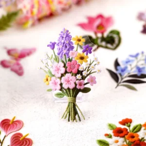15Pcs Pack Weaving and Embroidery Series PET Stickers for Handbook DIY Decoration