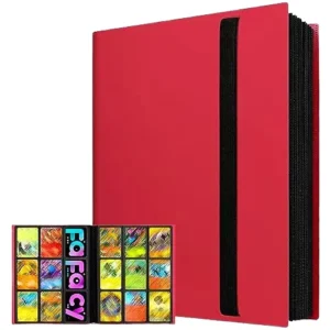 160-Pocket Strap Card Binder with RFID Blocking, Zipper Closure, 30 mm Thickness for TCG and Sports Cards