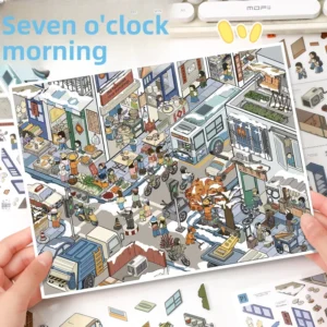 1680 Scenic 3D Miniature Street Scene Stickers PET
