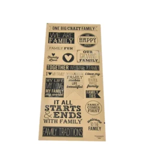 17pcs Self adhesive Cartoon Pattern Holiday Decoration Family Kraft Paper Custom Stickers Set
