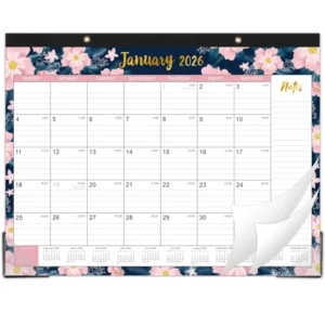 18-Month Desk Calendar 17 X 12 Inch Double-Sided Coated Paper Ruled Blocks Table Calendar