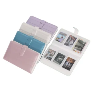 18-Page Retro Scrapbook 3-Inch Album for Postcards and ID Photos, 108-Photo Capacity, Mini