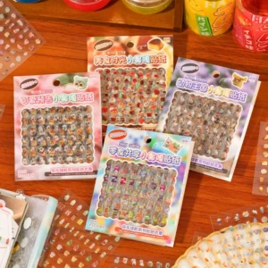 18-Sheet PET Mini Decorative Sticker Pack for DIY Nail Handbooks