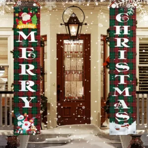 185*35cm Christmas Banner Flag with Custom Logo Print for Indoor and Outdoor Party Decorations