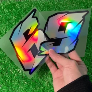 1PC Vinyl Laser Number Motorcycle Sticker Waterproof Fuel Tank Decal for Scooter Bicycle or Car