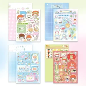 1pc Eco-Friendly Self-Adhesive Cartoon Lunch Girl Korean Style DIY Paper Sticker