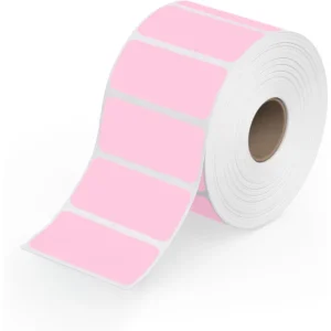 2*1 Inch Pink Thermal Label Roll Blank Barcode SKU Stickers Compatible with Direct Thermal Printer