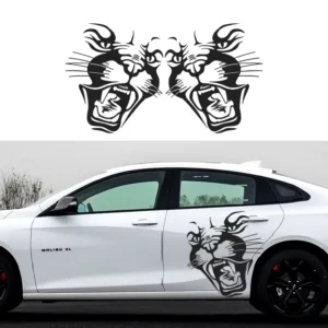 2 Pcs Waterproof Eco-Friendly Vinyl Car Body Stickers Tiger Stripe Paint Splatter Design Universal Fit
