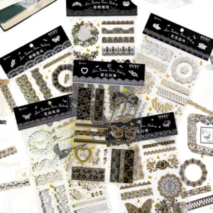 2 Pieces Per Pack Pet Stickers Lace Fantasy Night Series Hand Account DIY Material Decoration Dairy Stickers 6 Types