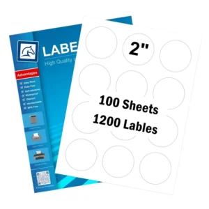 2″ Round Blank Label Sticker Sheets, 12 Labels