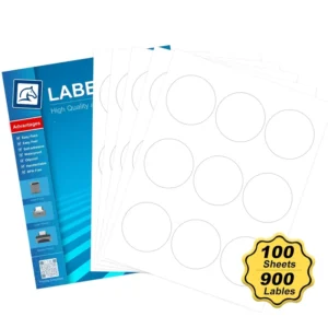 2.5″ Round Blank Laser Label Sheets, 9 Labels