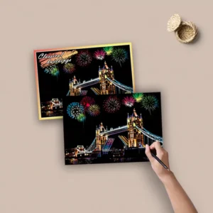 20*14cm Scratch Night Scene Landscape Painting Sketch Pad DIY Art Magic Scratch Art Paper for Travel Gift