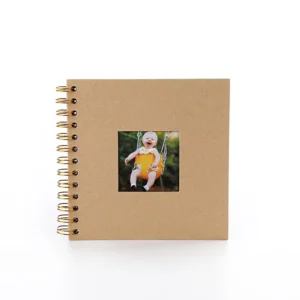 20-Page Baby Photo Album, Handmade DIY Scrapbook with Paper Cover, Customizable Pages, and Coil Binding