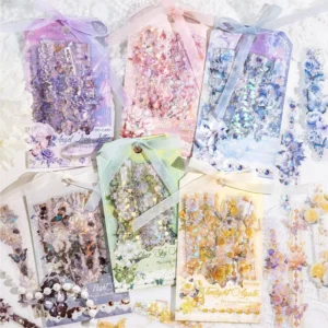 20 Pet Stickers per Pack Flower Butterfly Self-Adhesive Die-Cut Printed Stickers