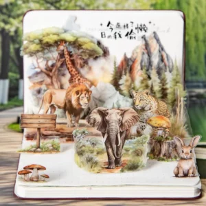 20-Piece Animal-Themed PET Sticker Book Landscaping Decoration Stickers