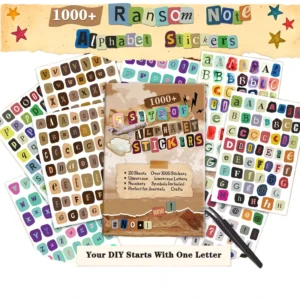 20 Retro Watercolor Alphanumeric English PET Self-adhesive Die Cut Stickers Per Pack for DIY Stationery Account Decoration