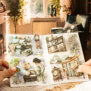 20 Sheets Dual Material Decorative Sticker Book Poetic Life Series Teenage Theme
