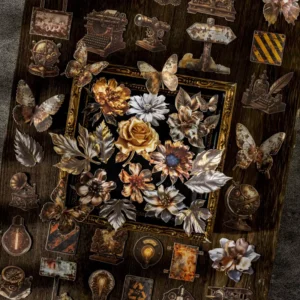 20 Sheets/Pack Metal Collection Room Series Retro Collage Decorative Metal Stickers