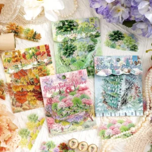 20 Stickers Per Pack Four Seasons of The Forest Series Planner Stickers Waterproof Stickers Planner Supplies