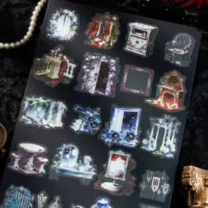 20 Stickers Per Pack Nocturne Series Gothic Decorative Stickers Dark Architectural Theme