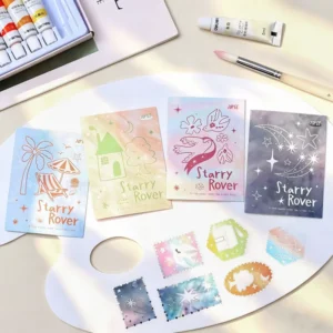20 Stickers Per Pack Starry Wanderings Series Watercolor blended Journaling Embellishments