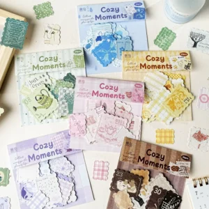 20 Stickers Per Pack Warm Moments Collection Embossed Stamp Inspired Collage Stickers for Planners