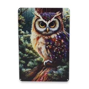 20 x 30CM Owl Metal Tin Sign Customized UV-Printed Vintage Iron Poster Plaque Pub Bar Cave Club Decoration
