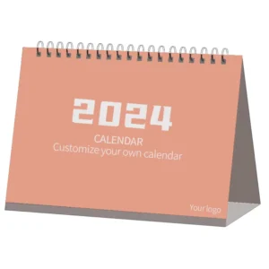 2024 2025 Spiral Table Desk Flip Calendar Stand Customized for Office