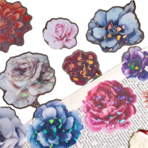 20pcs Flower Theme Customized Glossy Paper Sticker Pack Handmade DIY Holiday Decoration