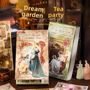 20pcs Per Pack Dream Garden Tea Gathering French Retro Pattern Stickers for Handwritten Diary DIY Collage