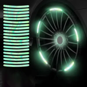 20pcs Per Set Wheel Hub Decals Reflective Car Reflector Strips Tape Rim Stickers Film Reusable Durable Customized Color