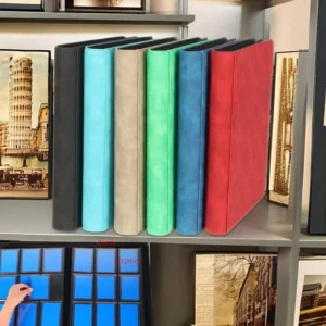 216-Card PU Leather Photo Album 9-Pocket Toploader Card Binder with OEM Logo